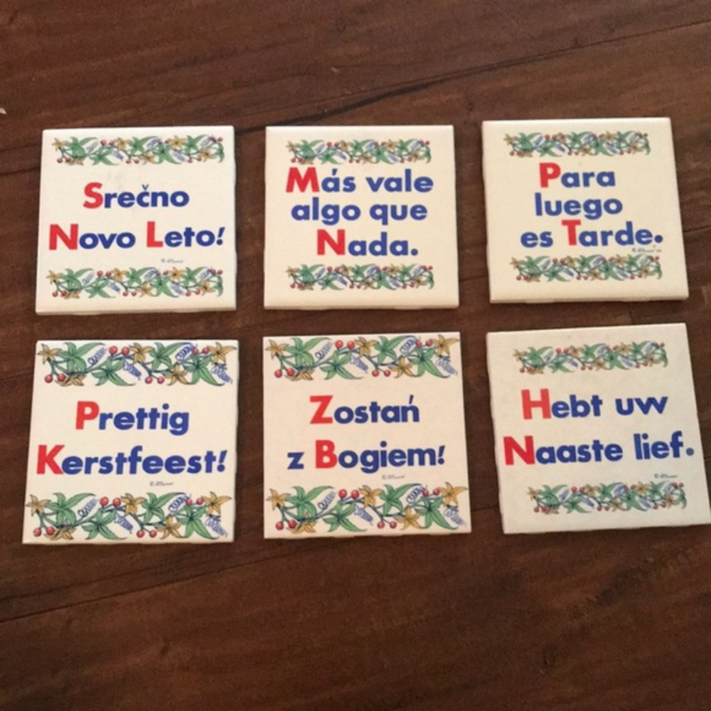 6 Vintage‎ Dutch Polish Franco Screened tiles